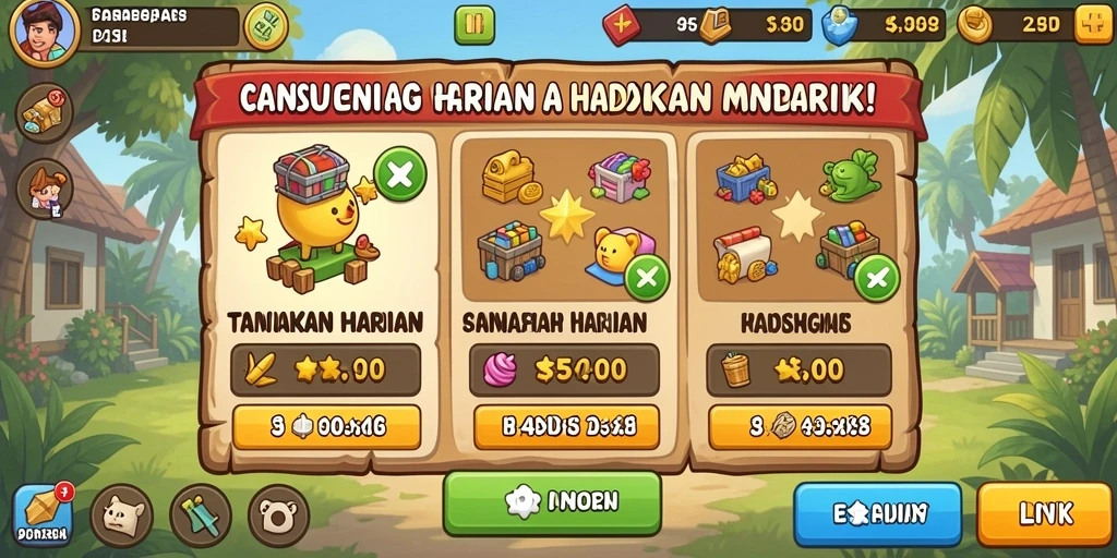 Misi harian yang seru dan menguntungkan.
